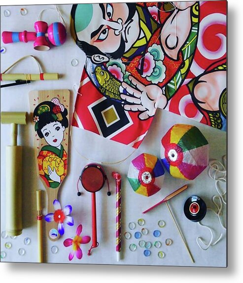 Japanese Metal Print featuring the photograph Japanese traditional toys by Masato