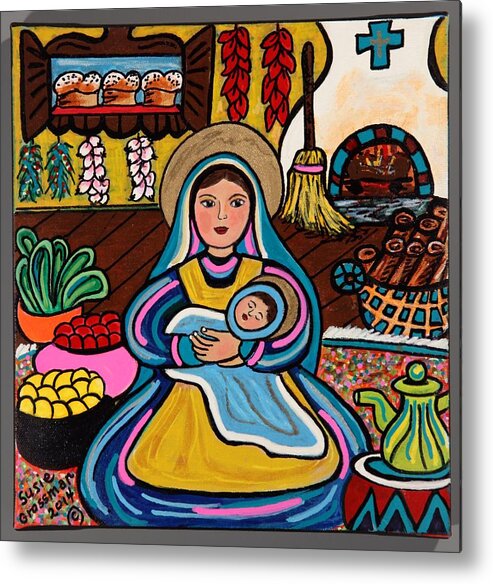 Mary And Infant Jesus Metal Print featuring the painting Kitchen Madonna #2 by Susie Grossman