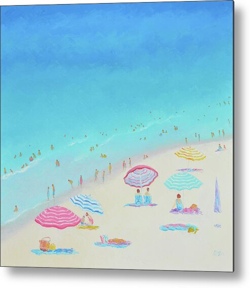 Beach Metal Print featuring the painting A Blue Blue Day by Jan Matson