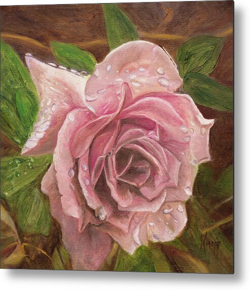 A Rose Is A Rose Is A Rose Metal Print featuring the painting A Rose by Kathy Knopp