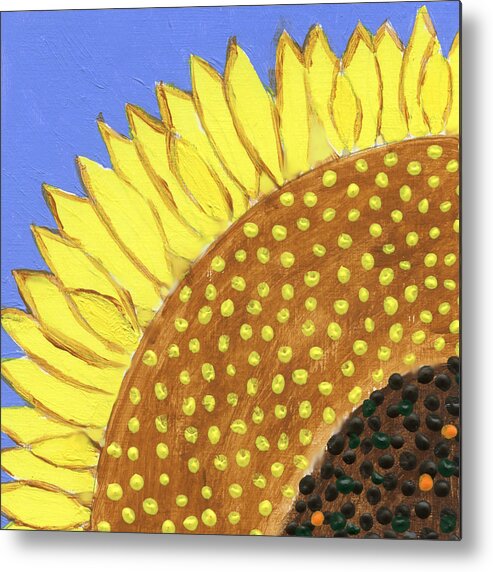 Sunflower Metal Print featuring the painting A Slice Of Sunflower by Deborah Boyd