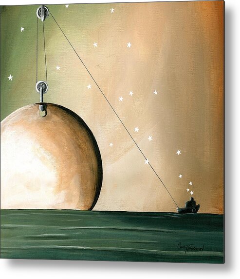 Moon Metal Print featuring the painting A Solar System by Cindy Thornton