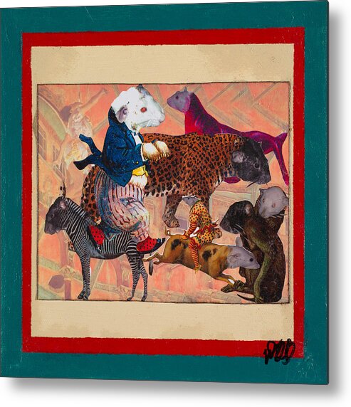 Circus Metal Print featuring the mixed media A Strange and Wonderful People by Dawn Boswell Burke