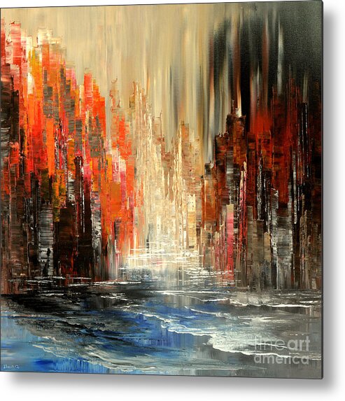 Original Metal Print featuring the painting A Tale of Two Cities by Tatiana Iliina