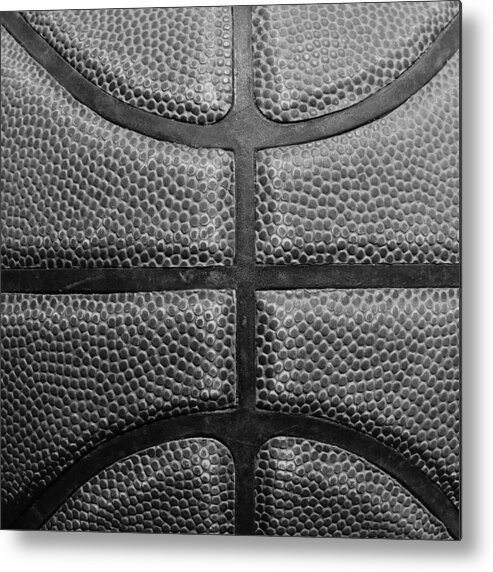 Art For Sale Metal Print featuring the photograph A Very Closeup View of a Basketball by Bill Tomsa