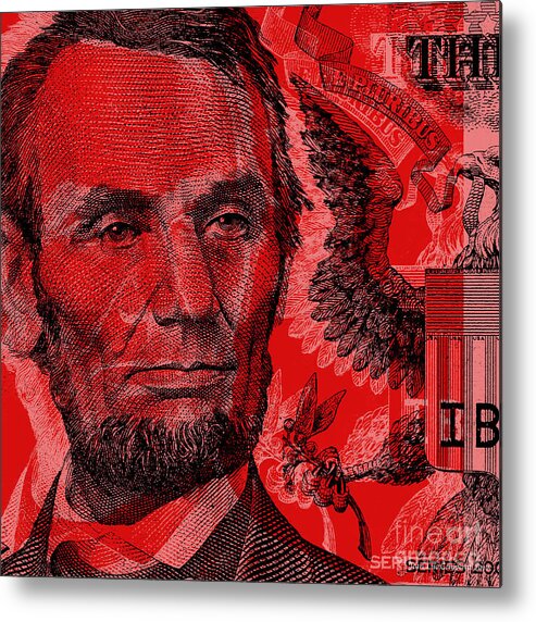 Abraham Lincoln Metal Print featuring the digital art Abraham Lincoln Pop Art by Jean luc Comperat