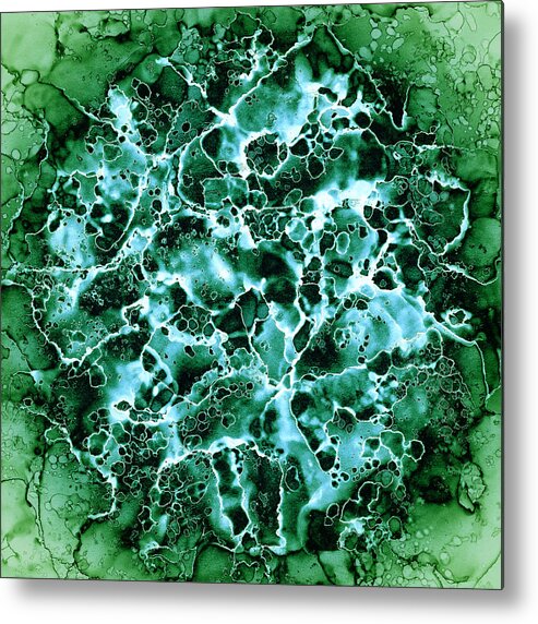 Green Abstract Metal Print featuring the painting Abstract 3 by Patricia Lintner