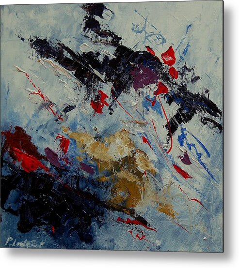 Abstract Metal Print featuring the painting Abstract 33900122 by Pol Ledent