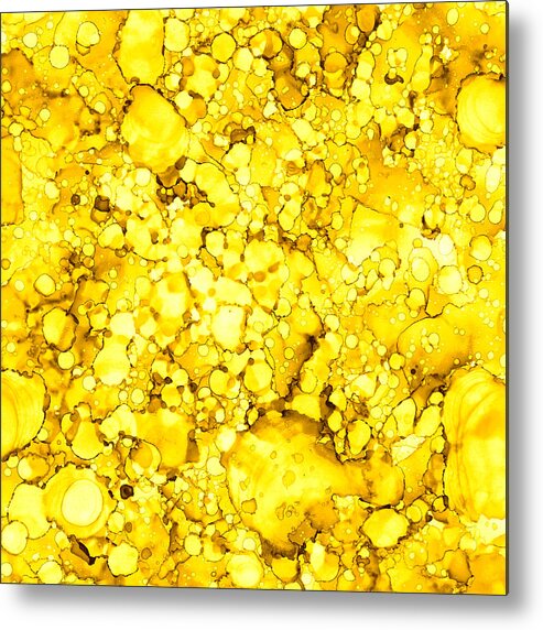Yellow Abstract Metal Print featuring the painting Abstract 7 by Patricia Lintner
