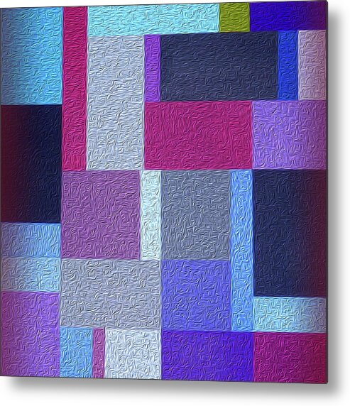 Painting Metal Print featuring the painting Abstract Composition Evening by Johanna Hurmerinta