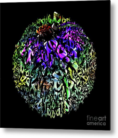 Abstract Cone Flower Digital Painting Metal Print featuring the painting Abstract Cone Flower Digital Painting A262016 by Mas Art Studio