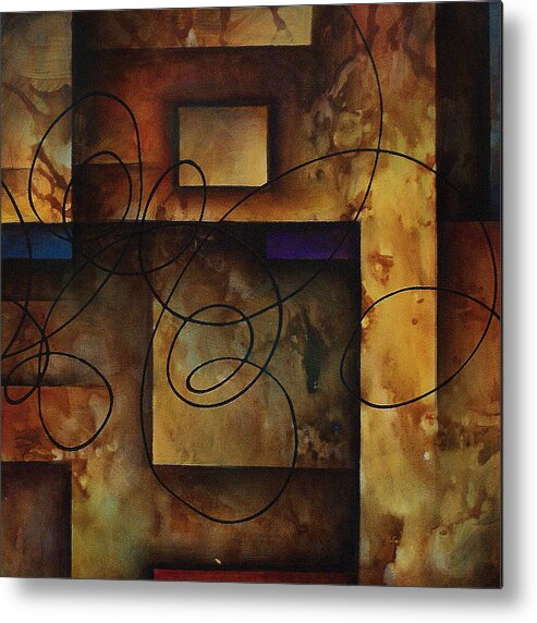 Abstract Art Metal Print featuring the painting abstract design B by Michael Lang