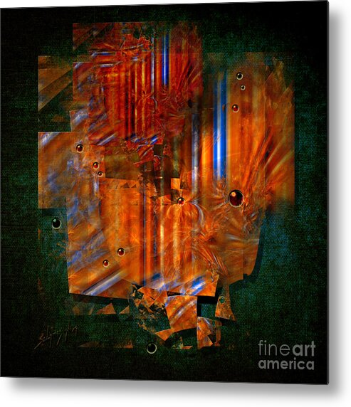 Abstract Metal Print featuring the painting Abstract fields by Alexa Szlavics