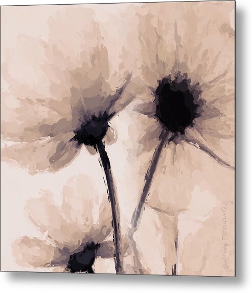 Anthony Fishburne Metal Print featuring the mixed media Abstract flower by Anthony Fishburne