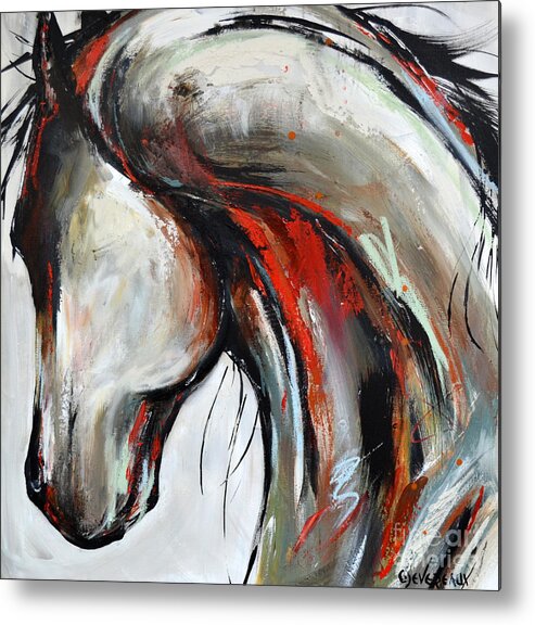 Horse Metal Print featuring the painting Abstract Horse 21 by Cher Devereaux