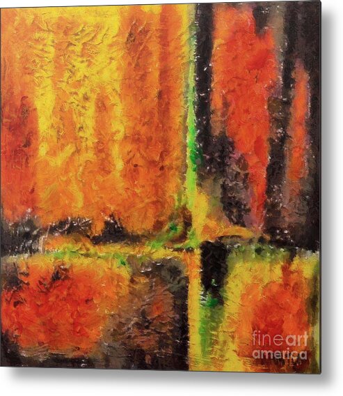 Abstract Metal Print featuring the mixed media abstract I by Dragica Micki Fortuna