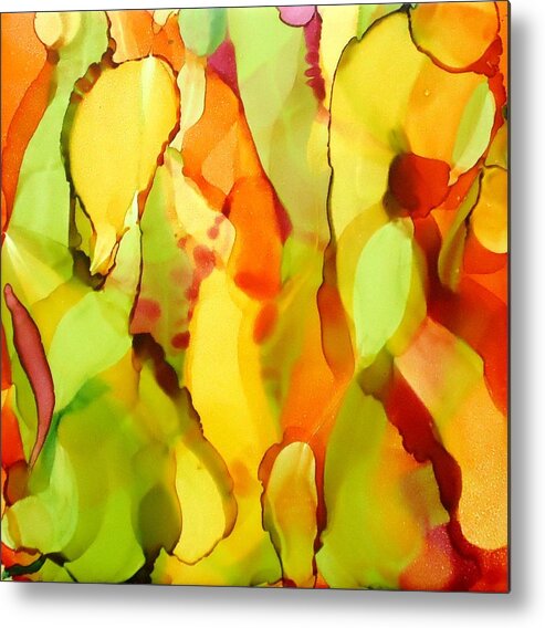 Abstract Metal Print featuring the painting Abstract by Laurie Anderson