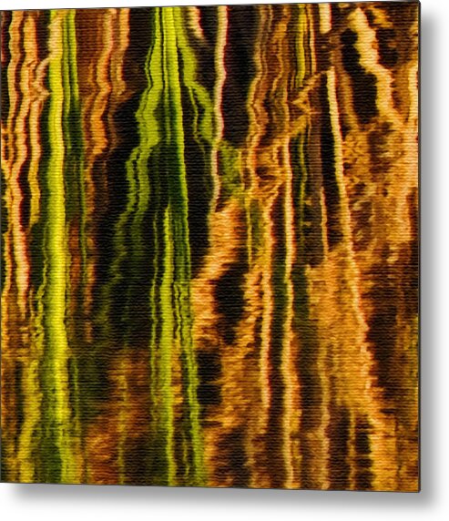 Abstract Metal Print featuring the photograph Abstract Reeds Triptych Middle by Steven Sparks