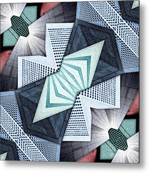 Collage Metal Print featuring the digital art Abstract Structural Collage by Phil Perkins