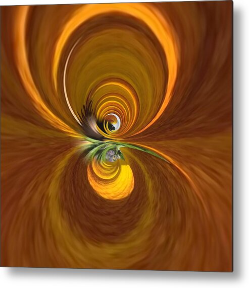 Abstracted From Sunflower Metal Print featuring the photograph Abstracted From Sunflower by Debra Martz