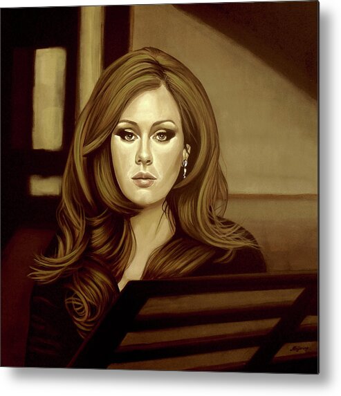 Adele Metal Print featuring the painting Adele Gold by Paul Meijering