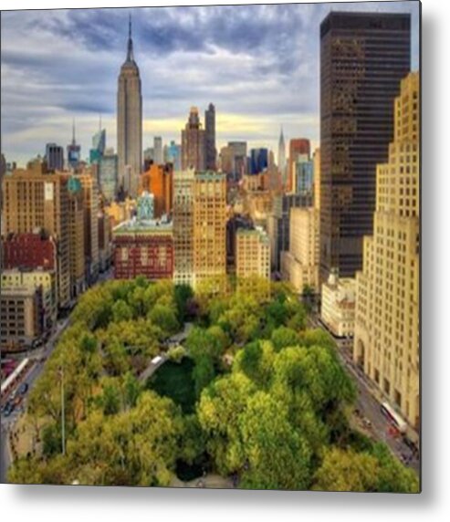 Madisonsquarepark Metal Print featuring the photograph Aerial View To The Flatiron District by Susan Candelario