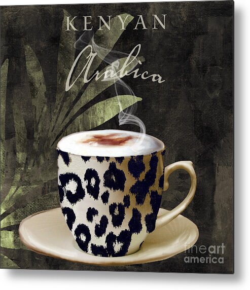 Leopard Coffee Cup Metal Print featuring the painting Afrikan Coffees III by Mindy Sommers