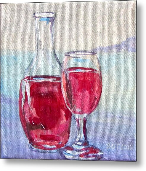 Wine Metal Print featuring the painting After 5 by Barbara O'Toole