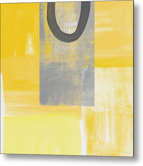 Yellow Metal Print featuring the painting Afternoon Sun and Shade by Linda Woods