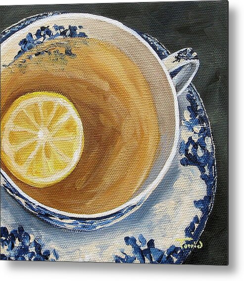 Teacup Metal Print featuring the painting Afternoon Tea by Torrie Smiley