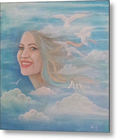 Air Metal Print featuring the mixed media Air by Bernadette Wulf