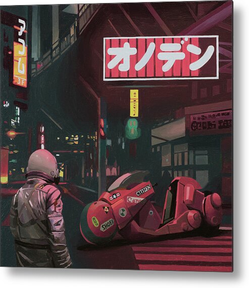 Astronaut Metal Print featuring the painting Akira by Scott Listfield