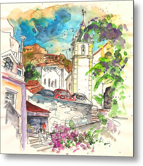 Travel Metal Print featuring the painting Alcoutim in Portugal 02 by Miki De Goodaboom