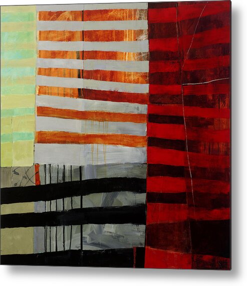 Abstract Art Metal Print featuring the painting All Stripes 1 by Jane Davies