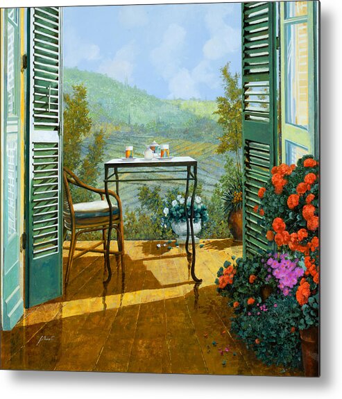 Terrace Metal Print featuring the painting Alle Dieci Del Mattino by Guido Borelli