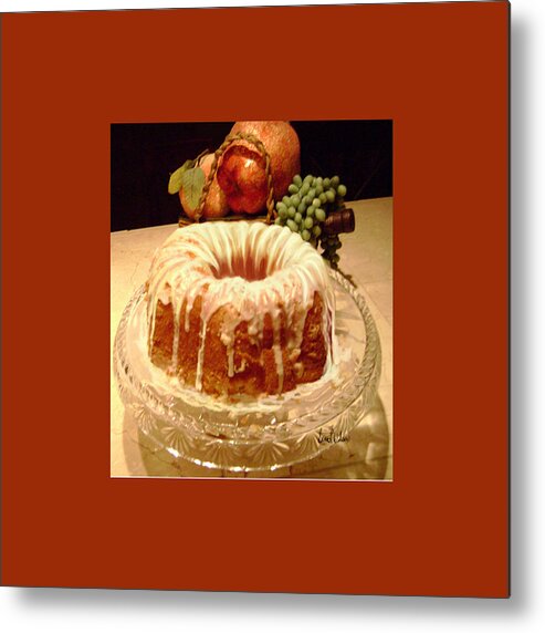 Illustrations Metal Print featuring the photograph Almond Cheese Pound Cake by Sena Wilson