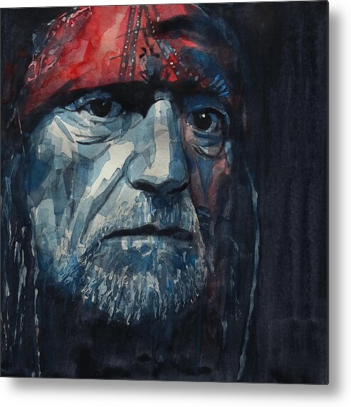 Willie Nelson Metal Print featuring the painting Always On My Mind - Willie Nelson by Paul Lovering