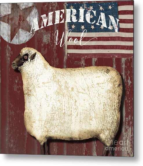 Sheep Metal Print featuring the painting American Wool by Mindy Sommers