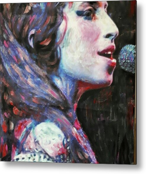 Amy Metal Print featuring the painting Amy in concert by Sam Shaker