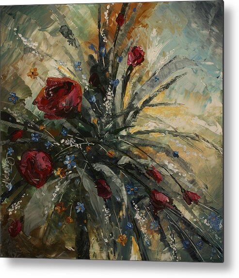Palette Knife Painting Metal Print featuring the painting 'another Year' by Michael Lang