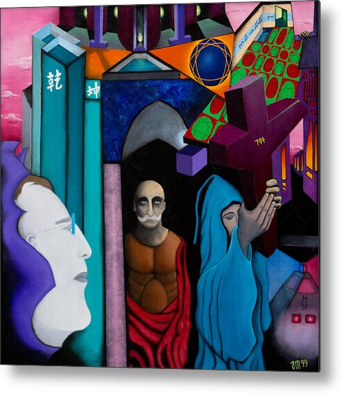 Gurdjieff; Ouspensky; Joe Michelli; The Fourth Way Metal Print featuring the painting Apotheosis of Gurdjieff and Ouspensky by Joe Michelli