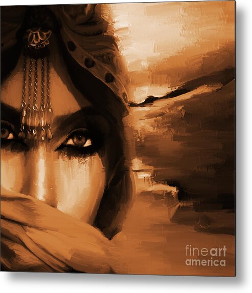 Female Metal Print featuring the painting Arabian Eyes by Gull G