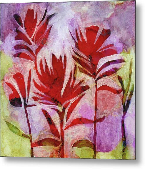 Red Metal Print featuring the painting Arkansas Valley Paintbrush by Julie Maas