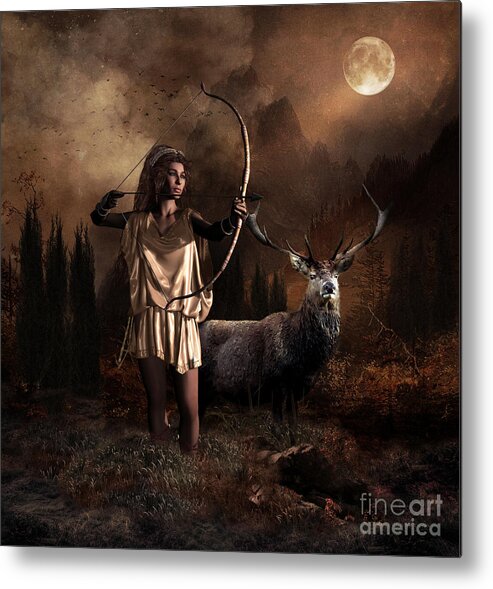Artemis Metal Print featuring the digital art Artemis Goddess of the Hunt by Shanina Conway