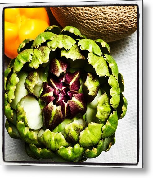 Artichoke Metal Print featuring the photograph Artichoke Circle by Suzanne Lorenz