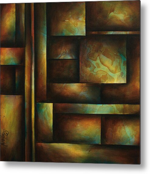 Abstract Metal Print featuring the painting Ascending Light by Michael Lang