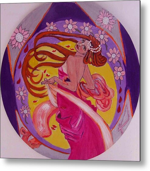 Art Nouveau Metal Print featuring the painting At the Ball by Rusty Gladdish