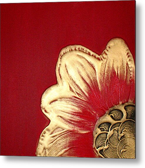 Red Flower Metal Print featuring the painting Attraction by Amanda Dagg