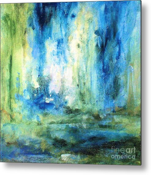 Art Metal Print featuring the painting Spring Rain by Laurie Rohner