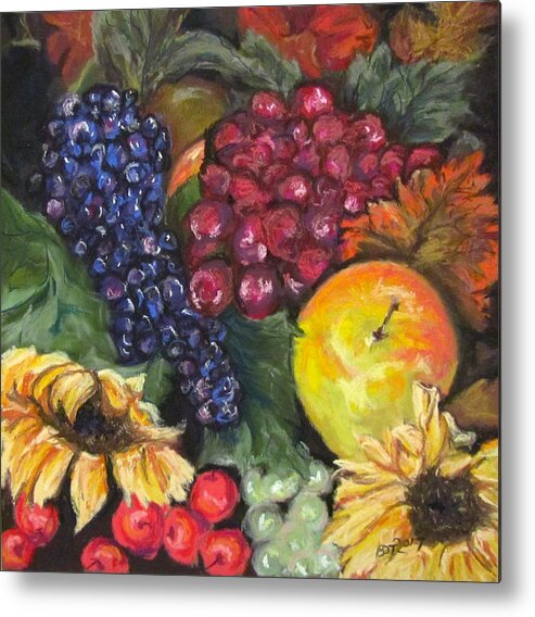 Fruit Metal Print featuring the pastel Autumn Bounty by Barbara O'Toole